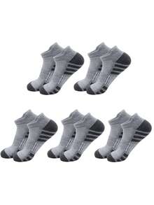 5/12/24/31 Pairs Large Mesh Breathable Soft Comfortable Tab Sports Socks Striped Knit Fabric Side Stripe Odor-Resistant Men's Athletic Short Socks Suitable For All Seasons Short Running Basketball Socks - Multicolor - View 15