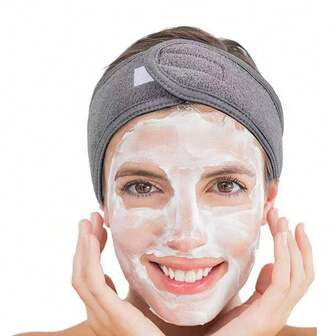 Justerbart pannband, enfärgat halkfritt pannband, håraccessoarer, sminkaccessoarer, hudvårdspannband, pannband för ansiktstvätt för kvinnor, dubbelsidig huvudduk för förlossningen, sportyoga löpning kardborreband, lämplig för spa ansiktstvätt, hudvård och sminkpannband, justerbart brett pannband för yoga