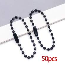 50 hạt cườm nhiều màu sắc, dây xích kim loại, móc khóa có đầu nối, dùng để làm đồ thủ công, trang sức, đồ trang trí Giáng sinh, dài 3,9 inch / 10 cm. - xích - Xem 17