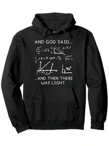 Dios dijo, Sudadera con capucha de matemáticas en forma integral de las ecuaciones de Maxwell - 280g - Negro - Ver 1