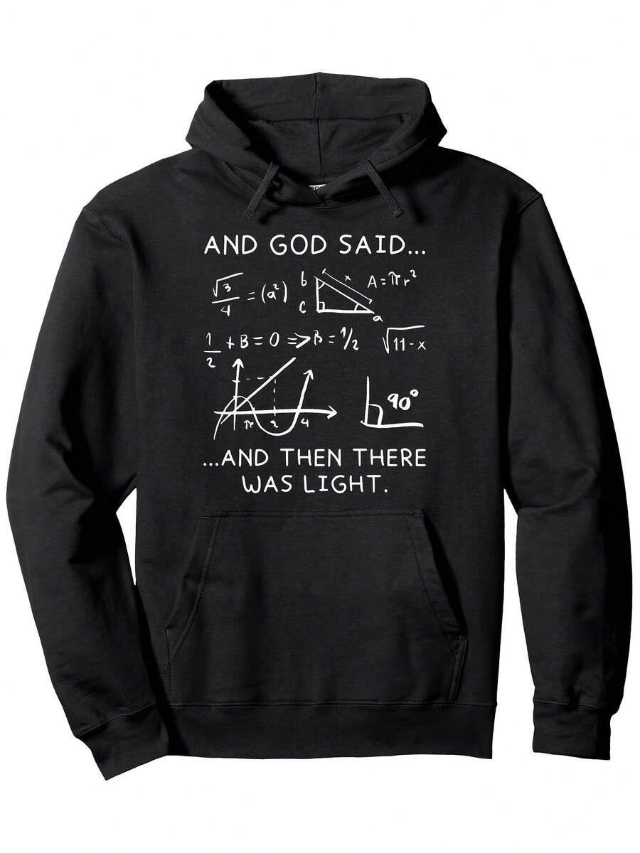 Dios dijo, Sudadera con capucha de matemáticas en forma integral de las ecuaciones de Maxwell - 280g - Negro - Ver 1