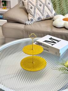 1pc Gold Acrylic Sunflower Bead Tray, European Style Food Plate For Home Gatherings - Golden Acrylic Sheet Golden Sunflower String Plate - View 6