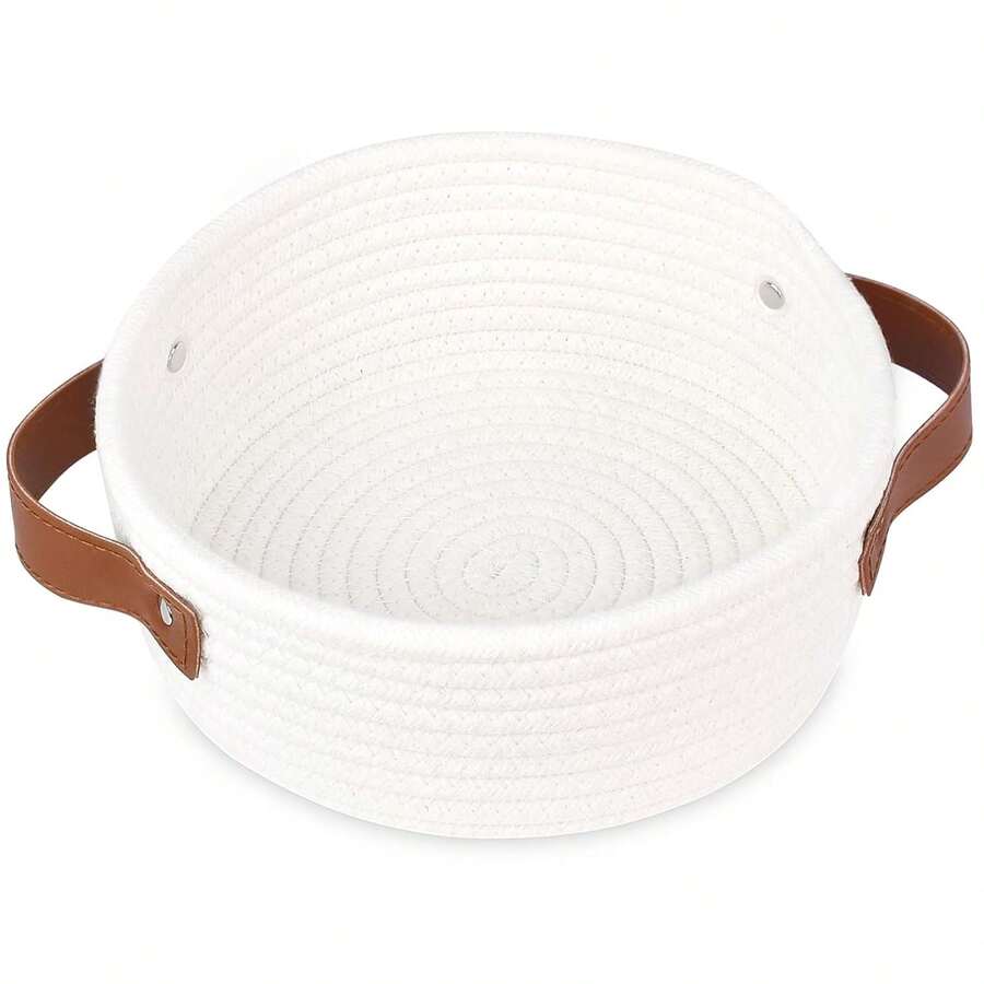 Small Storage Basket, Mini Cotton Rope Storage Bin, Cute Tiny Shelf Baskets, Boho Decorative Toy Organizer For Nursery, Spa, Empty Gift Basket,Fruits Remotes Key Tray Bowl For Entryway Desk - Multicolor - View 1