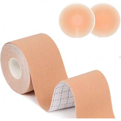 Breast Lift Tape, Boob Tape Breast Lift 2 Pcs Silicone Breast Reusable Adhesive Bra, Body Tape Large Breasts A-G Cup,