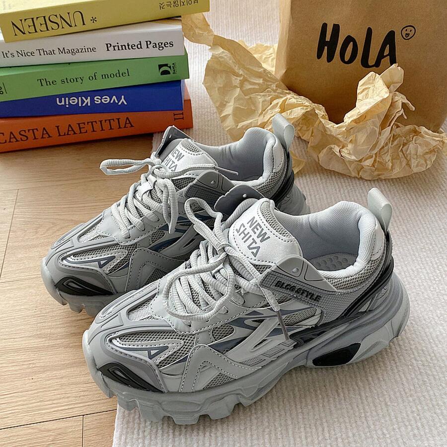 Thick-Soled Height-Increasing Shoes Men, Versatile Casual Sports Shoes, Breathable - 灰色 - 查看 1
