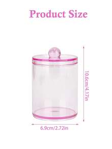 1/2/3/4 kẹp tăm bông có nắp nhựa - Chai đựng thuốc trong suốt 10 oz, hộp đựng đồ trang điểm và bông tẩy trang, tăm bông, chỉ nha khoa, kẹp tóc, kẹp giấy, dây buộc tóc. - Hồng - Xem 10