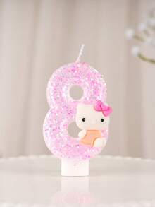1pc Sanrio Kawaii Hello Kitty Holiday Celebration Candle, Cute Hello Kitty Number Candle Suitable For Birthday Party, Holiday Countdown, Christmas, Thanksgiving Gift And More - Multicolor - View 12