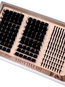 300D/200D/160D/120D/100D/80D/60D Spiky Lash Clusters & Lower Lashes, 190pcs/260pcs/240pcs/220pcs/290pcs Fluffy & Thick Cartoon Natural Spiky Cluster False Eyelashes, Fairy Cluster Lashes, Thin Cartoon Lashes, D Curl, Single Strand Mink Hair False Lashes, Eyelash Extension, Full Coverage, DIY At Home - D - Xem 6