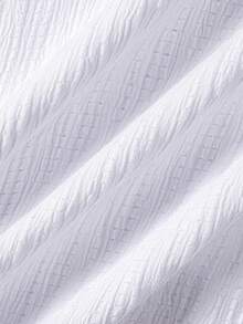 女童经典休闲学院风白色长袖衬衫，适合正式场合、聚会和演出。 - 白色 - 查看 11