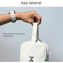 Almacenamiento deéticos Neceser de Viaje, Bolsa de Aseo con Compartimento, Organizador de Artículos Personales y Maquillaje, Neceser impermeable unisex. suave - Marfil - Ver 8