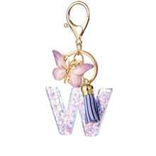 1pc Handmade Crystal Resin Butterfly & Letter Keychain, Tassel Keyring, Small Gift For Wedding, Birthday, Baby Shower, Travel Souvenir, Graduation, Housewarming, Party (5 Styles Available) - Multicolor - View 90