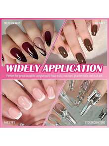 Solid Nail Glue Nail Tips Gel For Press-On Nails, 3-In-1 Nail Gel For Fake Nails, Super Strong Acrylic Nail Gel For Manicure Extensions, Long-Lasting False Nails Adhesive Glue - 多色 - 查看 11