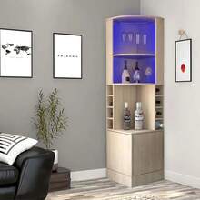 Mueble Bar Esquinero Con Almacén Para Botellas Y Copas 180cm - Multicolor - Ver 7