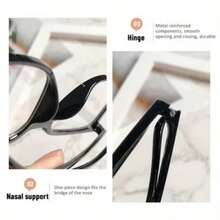 Oversized Square Tortoiseshell Computer Glasses, Vintage Retro Anti-Eyestrain & Anti-Glare Eyewear For Women & Men, Fashion Frames For Gaming, Reading & Daily Screen Time, Non-Prescription Clear Lens - 暢銷產品 - 查看 5