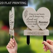 2 Placas Planas Acrílicas, 1 peça, 20 x 28 cm, Decoração Externa, Memorial Personalizado de Jardim, Adequado para Gramado, Túmulo e Canteiro de Flores, Presente Memorial para Animais de Estimação ou Entes Queridos, Presente de Natal ou Halloween - Multicolorido - Visão 5