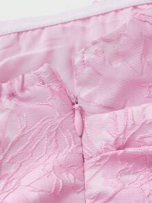 Elegant, Cute & Sexy Pink Strapless Bow Tie Mini Dress, Suitable For Valentine's Day, Date, Party - Pink - View 9