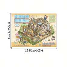 DIY House Sticker Book, Landscape Sticker, Scene Sticker (Includes 6 Extra Large Scene Cards, 9 Material Sheets, 2 Effect Sheets) 3D Miniature House Micro Landscape Sticker DIY Scrapbooking Toy Sticker, Scenery Sticker, Handbook Sticker, Small House Scene Sticker Scrapbook Supplies Stationery Stickers Funny Stickers Laptop Stickers Kindle Phone Stickers - Multicolor - View 4