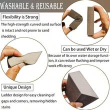Paquete de 6 esponjas de lijado surtido de 120 bloques de lijado lavable y reutilizable para paneles de yeso de madera y metal para el hogar grano 120 - gris - Ver 3