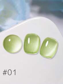 12毫升绿葡萄猫眼凝胶指甲油，9款春夏限量版磁性凝胶，半透明果冻绿金猫眼，全息闪粉效果，可卸除，UV/LED灯固化，持久亮泽，适合度假和日常美甲 - 彩色 - 查看 6