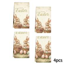2/4条装复活节彩蛋和兔子图案厨房巾，吸水性强，装饰性强，可用作洗碗布、餐巾、餐具装饰布，适用于节日装饰、烹饪、烘焙、乔迁礼物和清洁，适用于厨房、浴室、卫生间。 - 彩色 - 查看 21