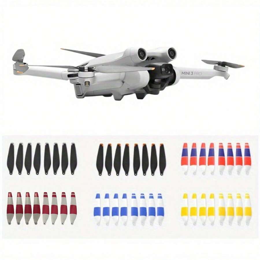 8Pcs Low-Noise Quick-Release Propellers For Mini 4 Pro & Mini 3 Pro Drone | Replacement Quiet Blades For Mini 4 Pro/Mini 3 Pro | Drone Propeller Accessories Quick-Release Props | Drone Replacement Parts For Mini 4 Pro & Mini 3 Pro - NOT Compatible With Mini 3