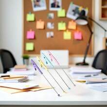 4 clips de cocodrilo de metal multicolor soporte de fotos de cola larga y abrazaderas para tarjetas clips de notas de 14 1 x 1 2 cm para organización de computadora accesorios de espacio de trabajo - Varioscolores - Ver 6