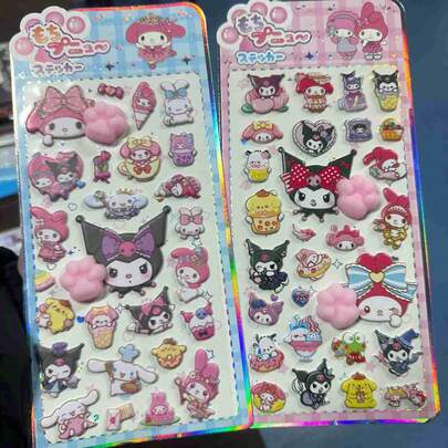 1pc Hot Japanese Anime Cartoon Peripheral Decompression Pinch Cat Paw Stickers, Japanese Explosive Anime Peripheral Dopamine Girl Heart High Beauty Cat Paw Decompression Pinch Music Relief Stickers, Luggage Guitar Notebook Decoration Phone Case Small Gifts, Small Gifts For Friends And Family,New Year's Gift, Valentine's Day Gift, Easter Gift,Stochastic Style