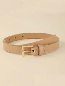 Cintura quadrata semplice ed elegante, cintura per abiti/pantaloni da ragazza di colore solido ed elegante, cintura casual retrò, stile preppy, adatta per l'uso quotidiano, può essere regalata per l'estate, l'autunno o San Valentino. - Multicolore - Visualizzare 6