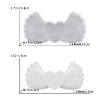 1pc Wing & Heart Shaped Mold, Resin Casting Mold For DIY Pendant Decoration