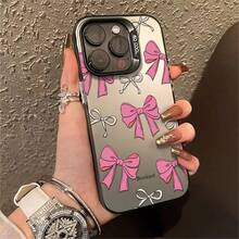 1pcs Pink Bowknot Phone Case Compatible with Apple Phone 17ProMax 16 15 14 13 12 11ProMax XR 7plus 8plus Xs Max XS Galaxy S21 S22 S23 S24 S25 Ultra.Antidrop Phone Case Silicone Girlish Style Cartoon Style Cute Fashion Can Be Given To Friends Can Be Given To A Lover - Negro - Ver 2