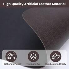 Gugxiom Juego de 6 manteles Individuales y Posavasos con diseño de Piel de Vaca aislantes del Calor y antiescaldaduras rectangulares y de Doble Cara Marrón café + Negro - MarrncafNegro - Ver 5