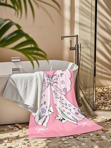 1pc Personalized Kids Beach Towel, Summer Birthday Gift, Filled With Summer Vibes, Suitable For Girls Beach Trip, Customized Beach Towel, Swimming Pool, Beach Decor - Multicolor - View 4