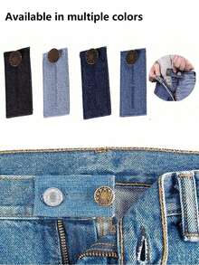 裤子加长套件，包括纽扣加长器、吊带夹、腰带加长器、弹性腰带加长器、互锁式腰带加长器纽扣、弹性腰带加长器、可调节牛仔裤纽扣加长器、男女通用DIY服装配件、可调节弹性腰带加长器，适用于牛仔裤和休闲裤，无缝设计，纽扣易于安装。 - 彩色 - 查看 2