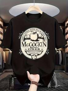 Camiseta de Hombre Elegante de Manga Corta con Estampados - Negro - Ver 7