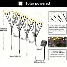 40颗LED太阳能花园灯，户外自动开关，防水雏菊造型景观灯，适用于走道、露台、圣诞装饰，无需布线，安装简便，节日装饰，露台装饰，装饰插杆，耐用塑料材质，节日装饰，家庭园艺爱好者 - 彩色 - 查看 6