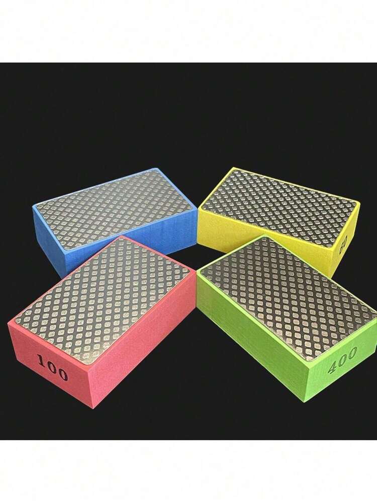 可重复使用的金刚石手抛光垫，60-400目研磨抛光垫，适用于石材、瓷砖、玻璃、陶瓷、木材和金属的边缘修整和去毛刺，干湿两用。 - 彩色 - 查看 2