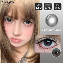 FRESH LADY 1 Pair Freshlady Contact Lens 14.20mm Colored Contact Lenses 2pcs Yearly Disposable, 40%Water, Brown/Grey, Suitable For Eye Makeup And Beauty Enhancement, Christmas - 0 - View 15