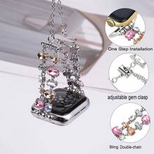 1条闪亮链式表带，兼容表带38/40/41/42/44/45/46/49mm，适用于 Ultra 3/2/1 Series 11 10 9 8 7 6/SE 5 4 3 2 1多款机型，替换表带 - 手表配件