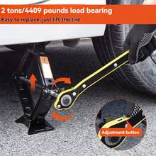 Scissor Jack, Car Jack Kit, 2 Ton (4409 Lbs) Tire Jack Tool Kit, Universal Car Emergency Kit With Lug Wrench, Tire Changing Kit For Car SUV - Multicolor - View 5
