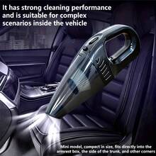 12V 手持式车载吸尘器，吸力强劲，便携式迷你集尘器，适用于家庭、宠物和汽车内饰 - 干湿两用，包含刷子喷嘴和配件，黑色，符合人体工程学设计，耐用塑料机身 - 黑色 - 查看 3
