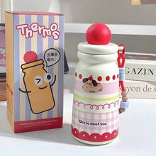 1pc Stainless Steel Insulated Cup, Cute Insulated Water Cup, Insulated Cold Coffee Cup - Multicolor - View 3
