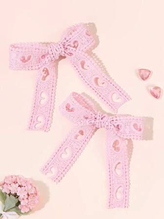 2 ชิ้น กิ๊บติดผมโบว์กลวงรูปหัวใจ, กิ๊บหนีบผมผีเสื้อสไตล์มินิมอลสีชมพู, กิ๊บติดผมเรียบง่ายหรูหรา, กิ๊บติดผมน่ารักหวานๆ, กิ๊บติดผมน่ารักหวานๆ สำหรับวันวาเลนไทน์, เครื่องประดับผมวัยรุ่น