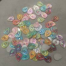 30 piezas de 13*18mm (0.512*0.709in) Ojos de pavo real con forma plana de resina AB brillante con rhinestones 3D para decoración de bodas, manualidades DIY de verano, escuela - Multicolor - Ver 5