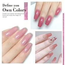 LIMEGIRL 6色柔和玫瑰闪粉凝胶指甲油套装，包含底油和亮油，可卸除UV凝胶指甲油，全尺寸冬季美甲沙龙设计DIY套装，2026新年和情人节礼物，适合女性和女孩
