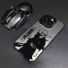 Funda para teléfono Anime B-BLEACHS juvenil compatible con 16, 15, 14, 13, 12, 11 Pro, X, XR, XS, 8, Plus, con parte trasera mate a prueba de golpes.17  17promax - Negro - Ver 1