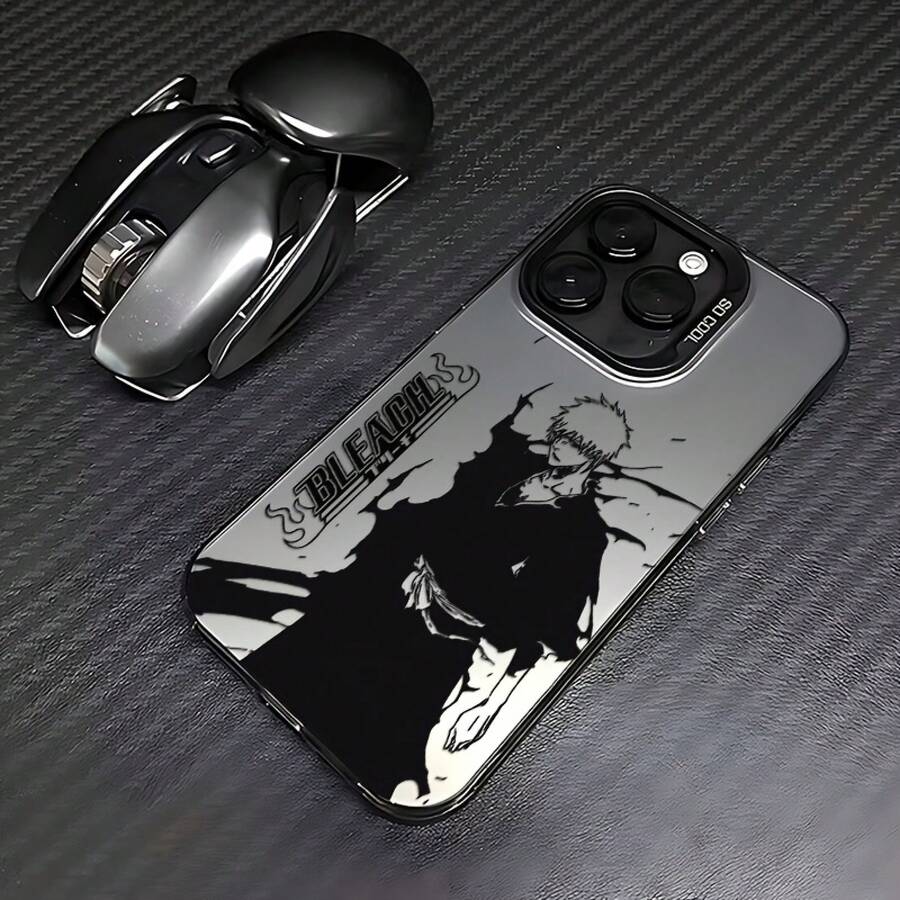 Funda para teléfono Anime B-BLEACHS juvenil compatible con 16, 15, 14, 13, 12, 11 Pro, X, XR, XS, 8, Plus, con parte trasera mate a prueba de golpes.17  17promax - Negro - Ver 1