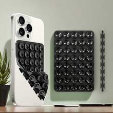 3个/2个/1个【款式随机发货】手机硅胶吸盘，适用于皮套、平板电脑、手机，硅胶吸盘手机壳粘性支架，强力吸附，方便自拍视频，易于使用，硅胶手机壳手机配件，粘性手机支架吸盘手机支架 - 彩色 - 查看 2