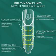 75pcs/Box Reusable French Dual-Ended Nail Mold, 15 Sizes Nail Extension Stickers, Suitable For Hard Gel/Gel/Acrylic Quick Shaping, Create Customized Nail Styles - Clear - View 4