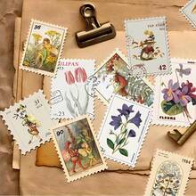 Lumbor37 Vintage Stamp Pegatinas 50 Piezas Sellos Decorativos Calcomanías de Papel Decorativo Bolsas de Sobre Sellos Etiquetas de Álbum de Recortes (Sellos) - Ba-Cielo - Ver 5