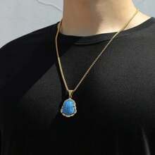 PBLAKE Laughing Buddha Buddah Necklaces For Women Men, Ice Out Buddha Pendant For Men Women With Stainless Steel Gold Chain 24 Inches - ColorF - 查看 3